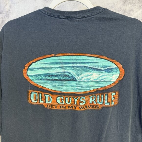 Old Guys Rule Surf T Shirt Mens XL 23.5x28.5 Blue Short Sleeve Surfing - Picture 1 of 8